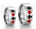 F5143 - ALIANÇAS PREMIUM POKER EM PRATA 950 FOSCO