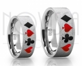 F5144 - ALIANÇAS PREMIUM POKER EM PRATA 950  DIAMANTADO