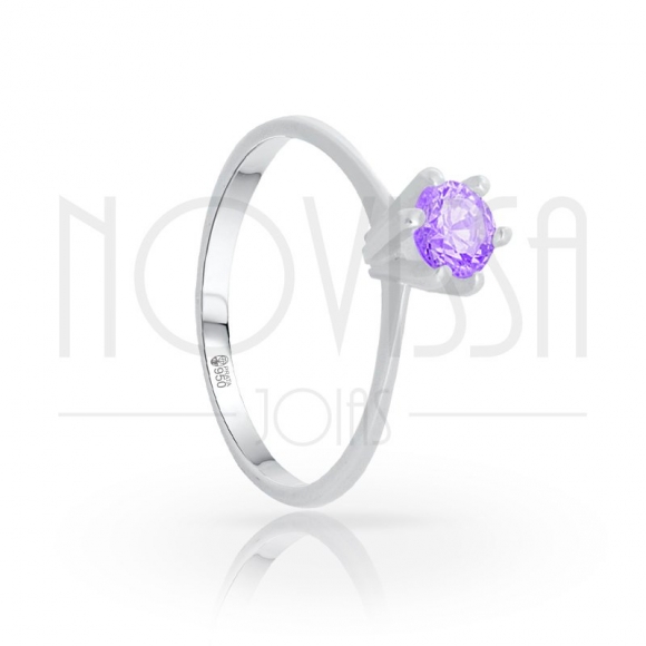 BS5203 - VIOLETA - ANEL DE PRATA 950 COM LINDO CRISTAL DE SWAROVSKI