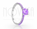 BS5192 - LAVANDA - ANEL DE PRATA 950 COM LINDOS CRISTAIS DE SWAROVSKI