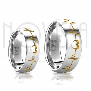 FO5442 - ALIANÇAS DE PRATA 950 COM/SEM SWAROVSKI, ACABAMENTO FOSCO COM OURO 18K