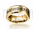 MEDICINA ANEL DE FORMATURA MAGNETIZADO A OURO 18K COM INLAY DE FIBRA